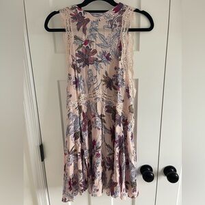 Free People Intimates Light Pink Floral Sleeveless Dress